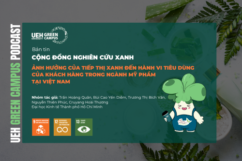 [Research Contribution] Ảnh hưởng của tiếp thị xanh đến hành vi mua hàng của người tiêu dùng trong ngành mỹ phẩm tại Việt Nam