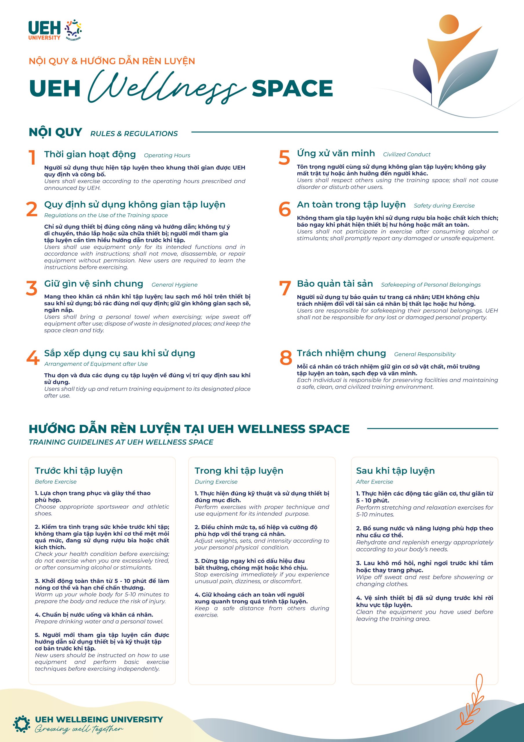Ueh Wellness Space Nội Quy + Hướng Dẫn Rèn Luyện Hình ảnh 0
