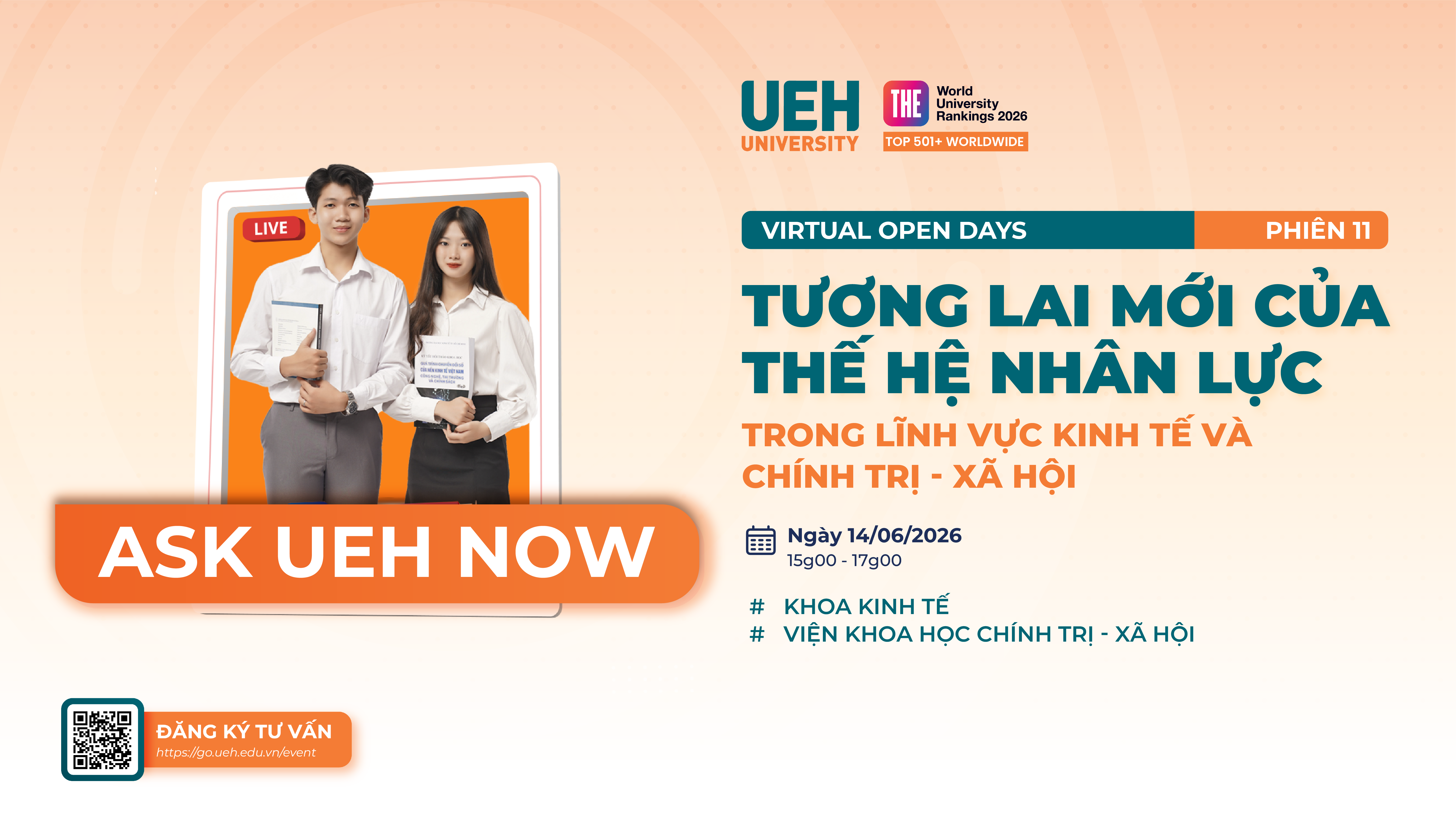 [LIVE] [VIRTUAL OPEN DAYS 2026] Phiên: Tương lai mới của thế hệ nhân lực trong lĩnh vực Kinh tế và Chính trị – Xã hội