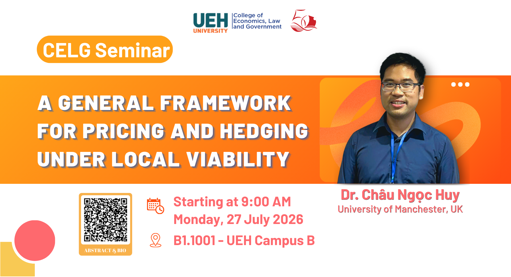 CELG Seminar | A general framework for pricing and hedging under local viability