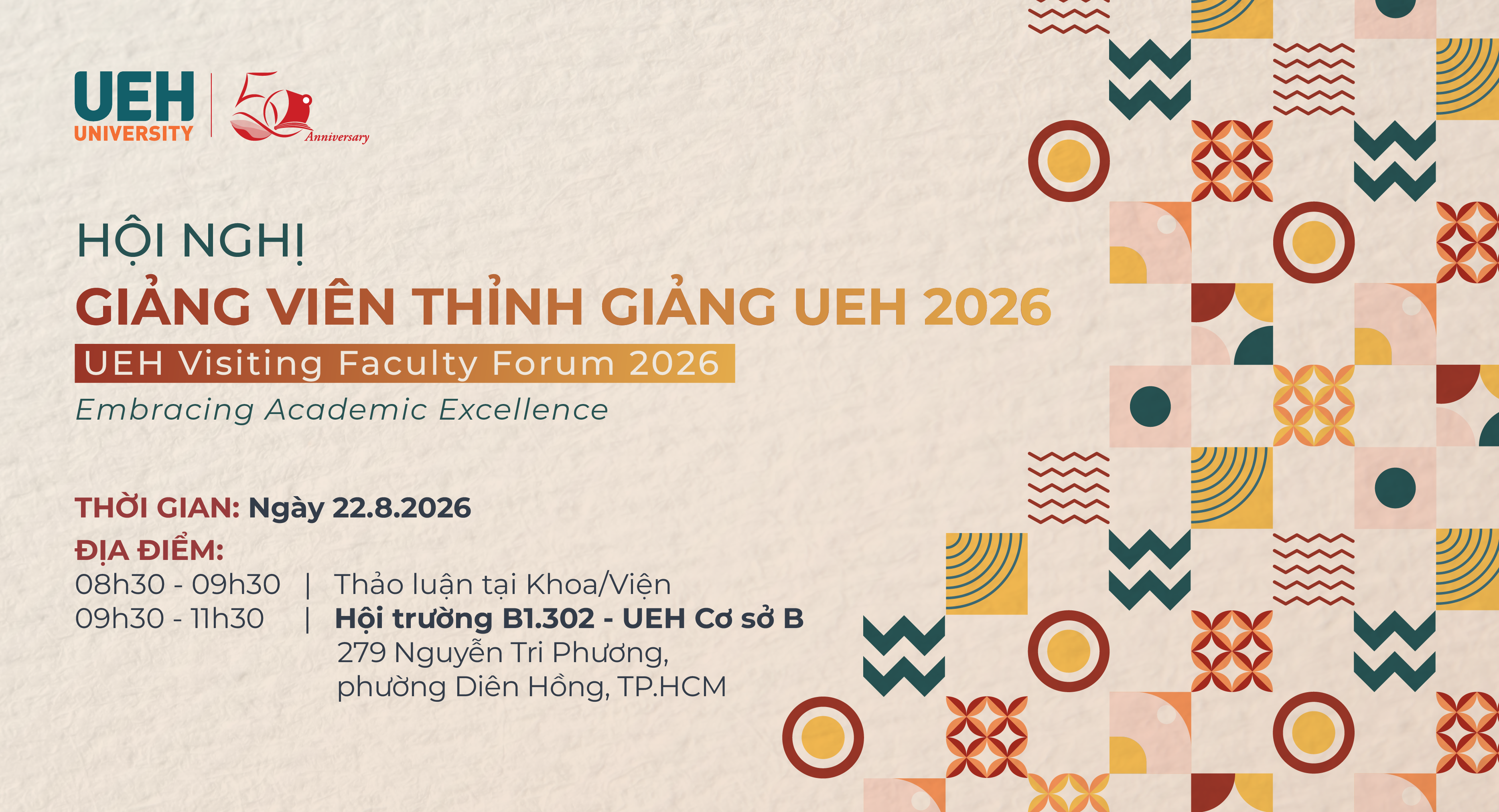 [UEH 50] Hội nghị Giảng viên thỉnh giảng UEH 2026: Kết nối tri thức, đồng kiến tạo giá trị hệ sinh thái học thuật UEH